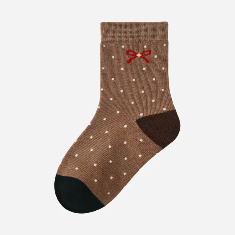 Kid's Girls' Vintage Charm Crew Socks - 5 Pairs