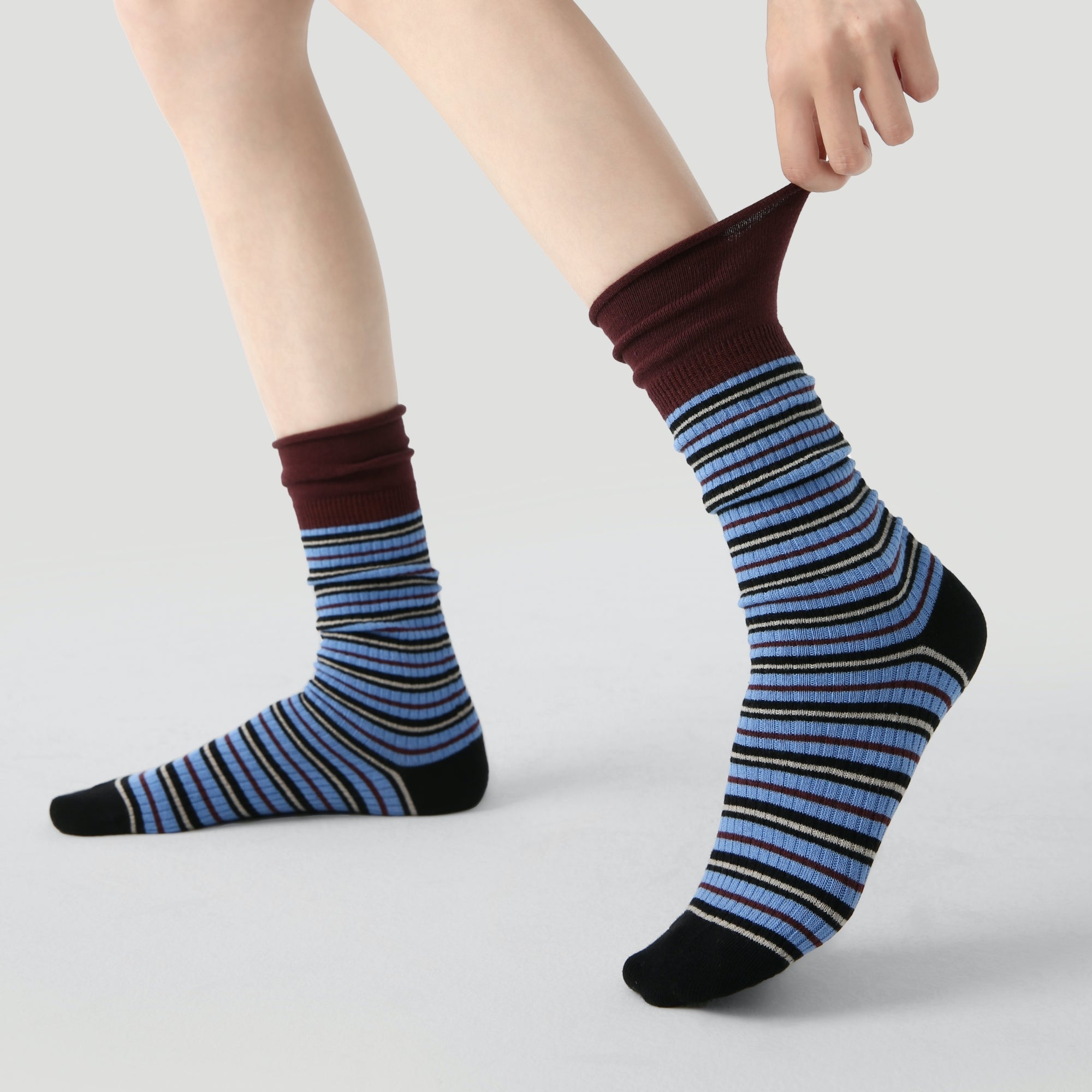 Women's Color Block Stripe Socks-4 Pack