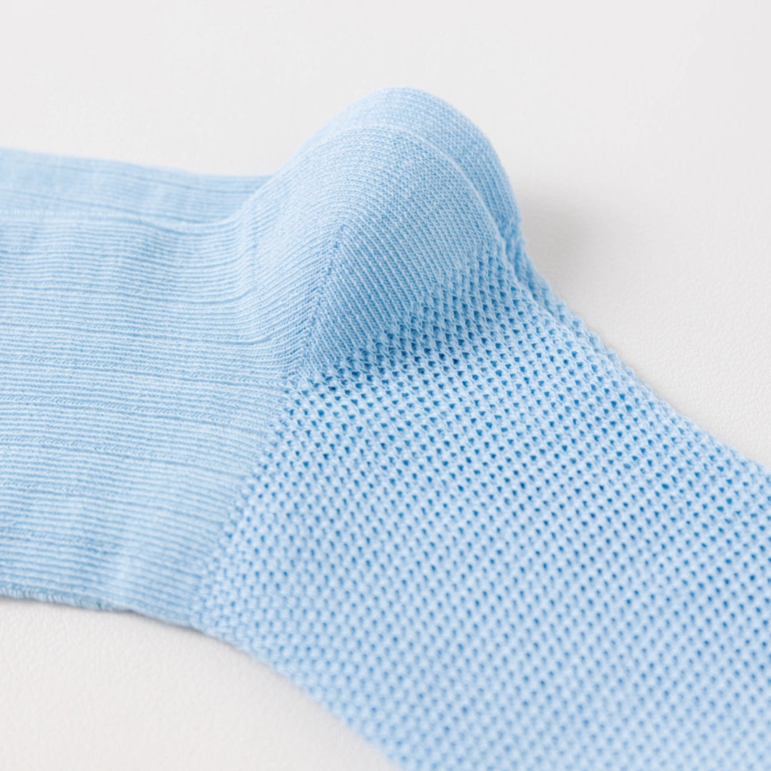Kids' 99% Cotton Ultra-Soft Mesh Crew Socks (4-Pack) - sock set showing breathable mesh comfort