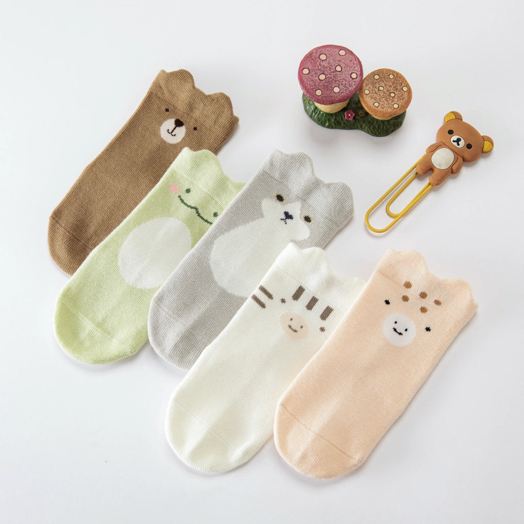 Baby’s Pastel Animal Ear Cuff Non-Slip Floor Socks