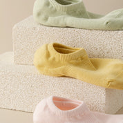 Women's 95% Cotton Candy Mesh No-Show Socks - product photo showing breathable mesh comfort