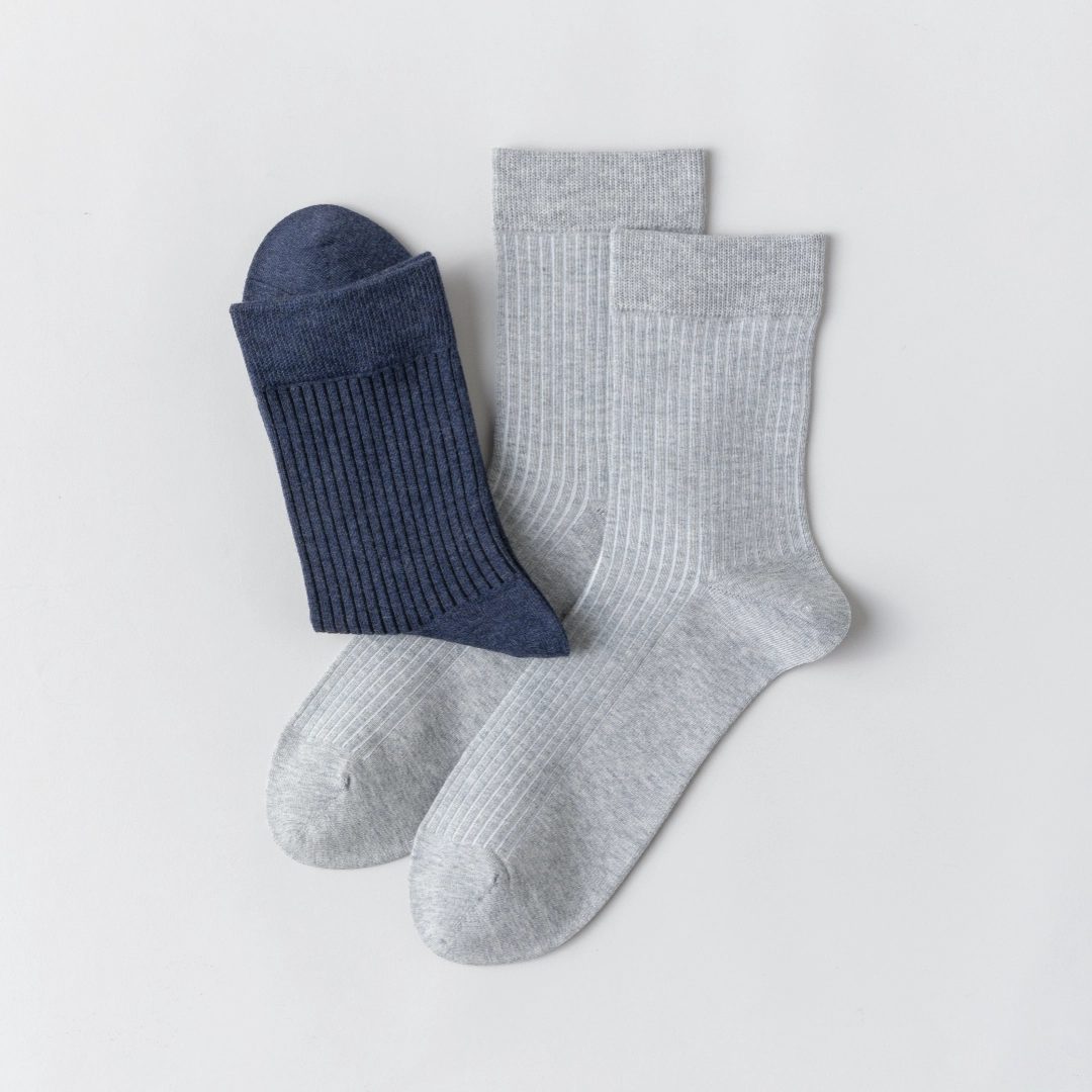 Men's 98% Cotton Classic Ribbed Crew Socks