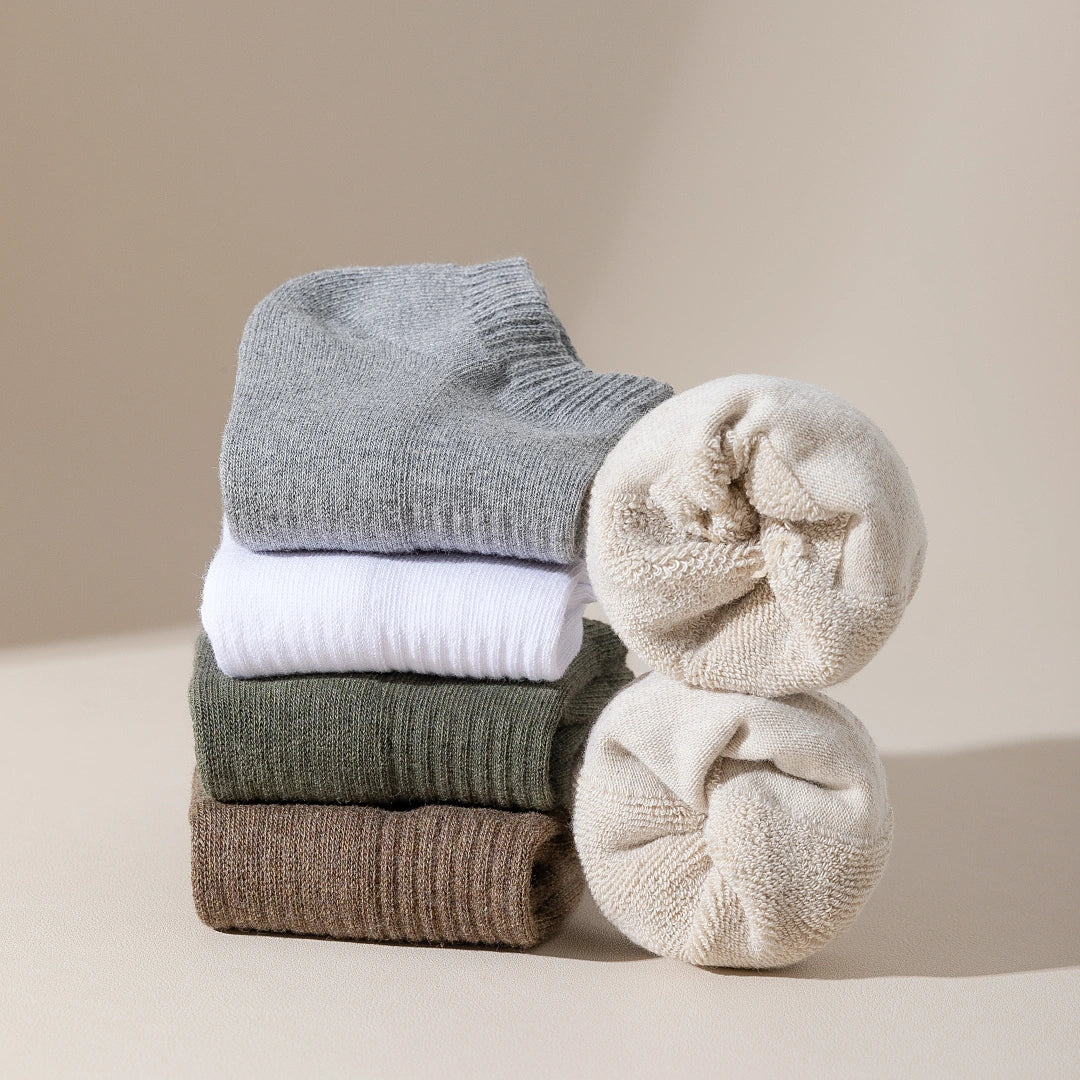 Men's 92% Cotton Terry Cushion Low Cut Socks - product photo showing cushioned comfort