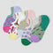 "Vivid Rhythm" Women's 3D Jacquard No-Show Socks 5-Pack - sock set showing secure grip comfort