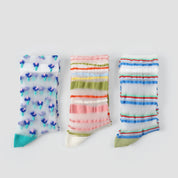 Aura Palette Geometric Sheer Socks 3-Pack - sock set showing secure grip comfort