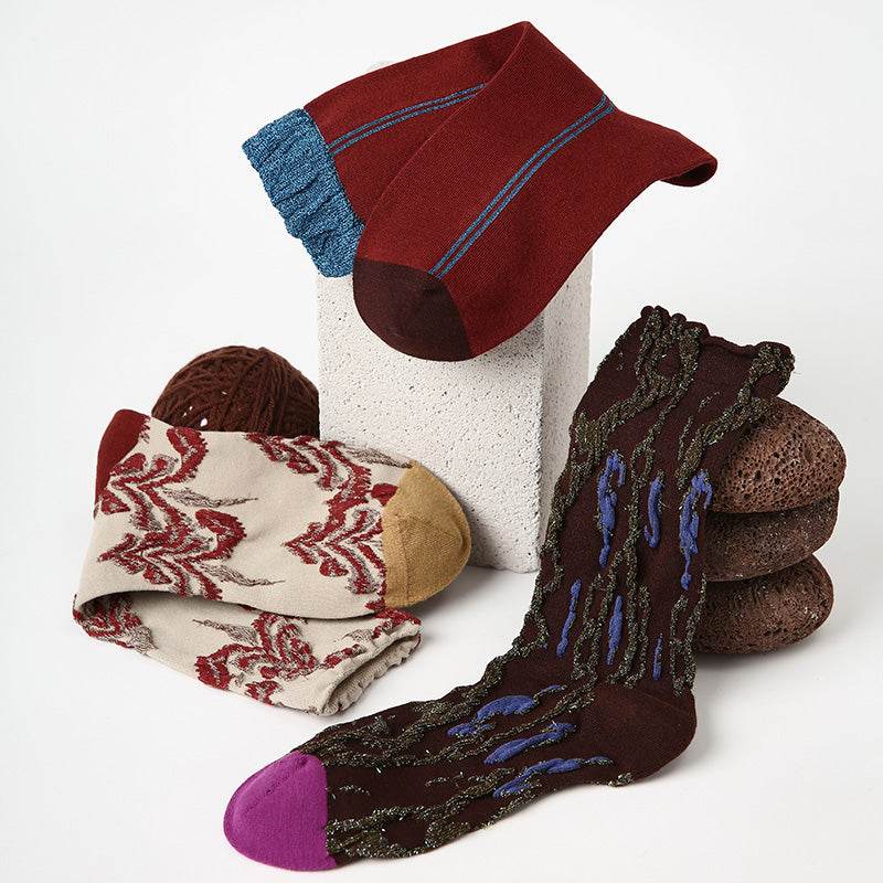 Women's Eclectic Texture Crew Socks - 3 pairs