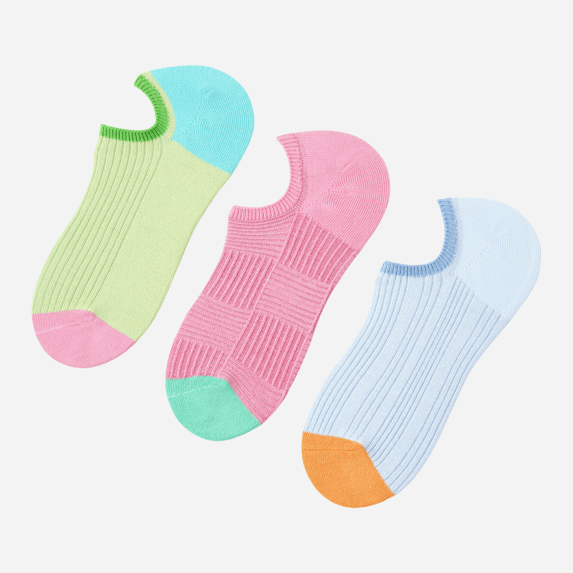 Women's Spring Patterned No-Show Socks - 3 Pairs