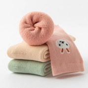 Baby’s Fuzzy Terry Rabbit Embroidery Socks 3-Pack
