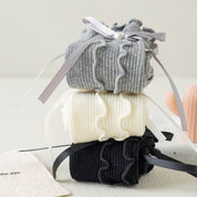 Kid's Ruffle Cuff Knit Socks - 3 Pairs - Weavasocks