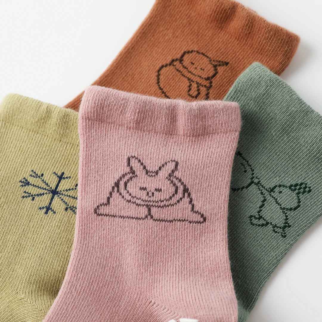 Cozy Winter Non-Slip Floor Socks 4-Pack