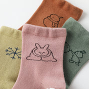 Cozy Winter Non-Slip Floor Socks 4-Pack