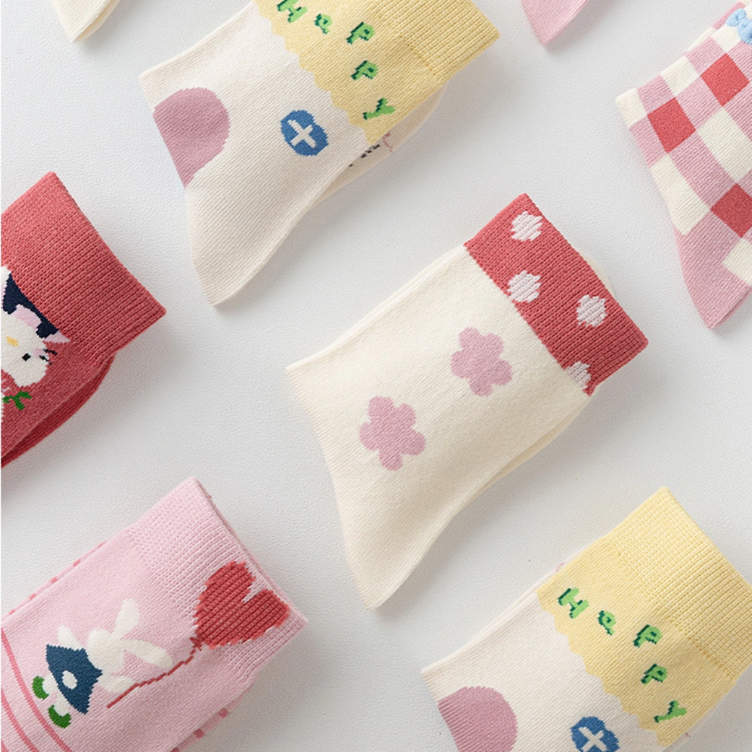 Kid‘s Garden Picnic Cotton Crew Socks 5-Pack