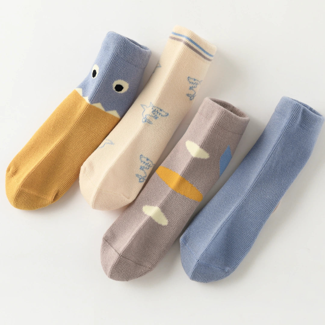 Baby’s Ocean Shark & Geometric Socks 4-Pack