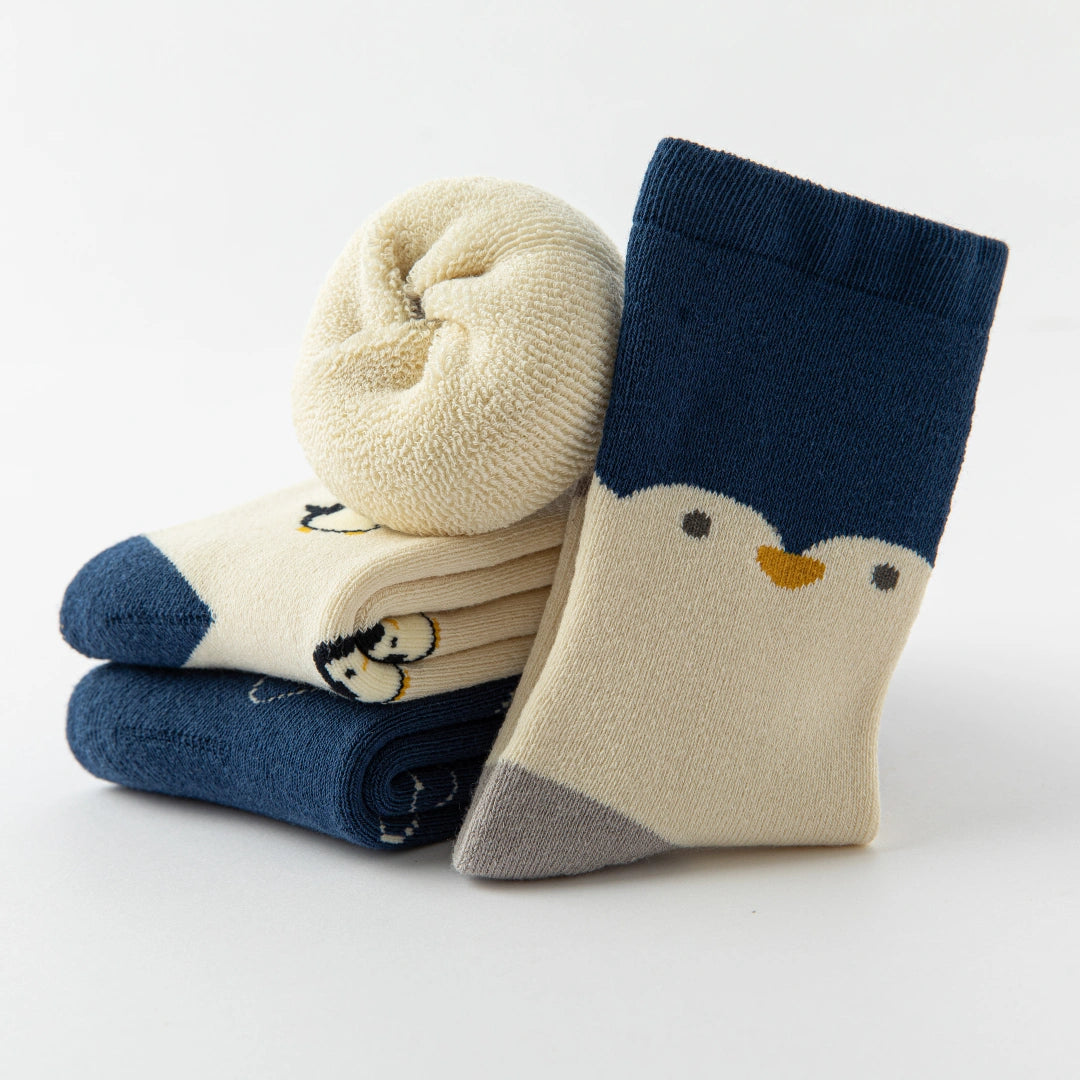 Baby’s Cozy Playful Penguin Terry Crew Socks 3-Pack
