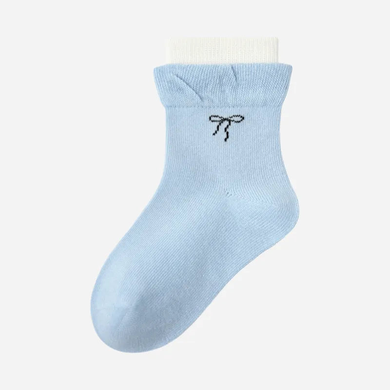 Kid's Girls' Sweet Blue Delicate Socks - 5 Pairs