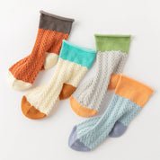 Baby’s Retro Cable Knit Color-Block Socks 4-Pack