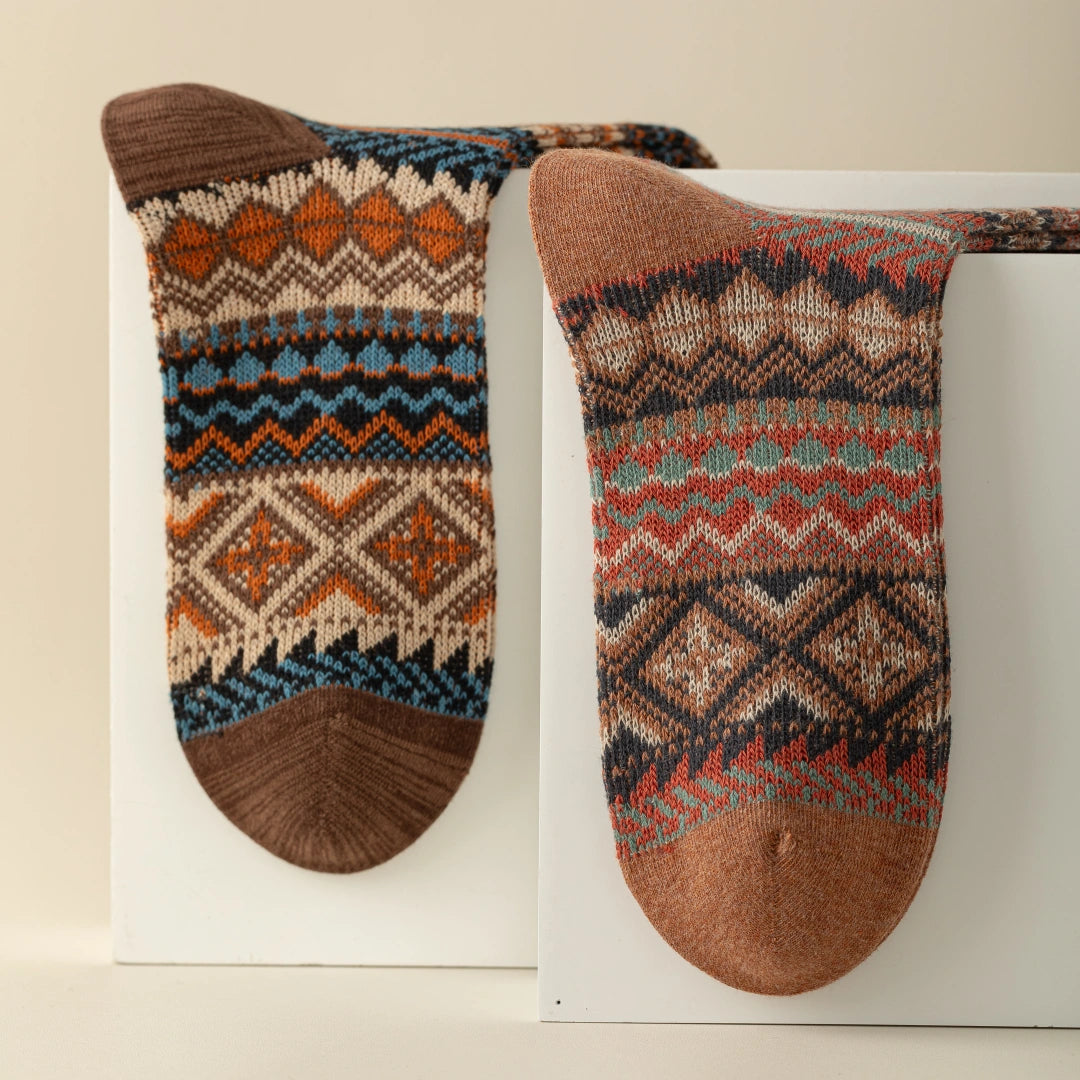 Men's Vintage Fair Isle Crew Socks