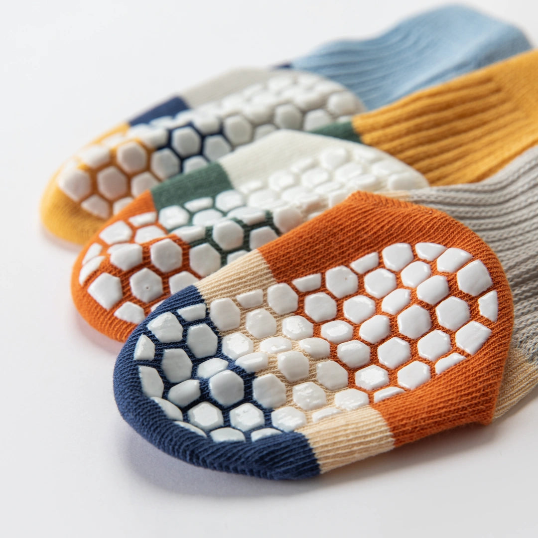 Baby’s Retro Colorblock Wide Stripe Floor Socks 3-Pack