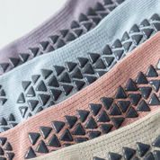 Women's Five-Toe Yoga Crew Socks - detail photo showing secure grip comfort