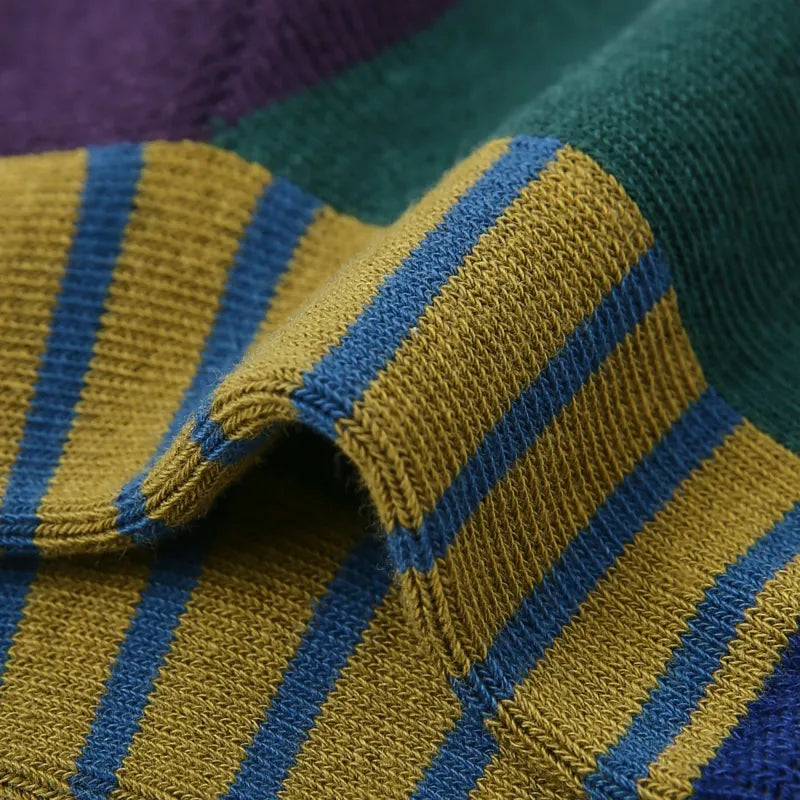 Kid's Modern Retro Style Crew Socks - 5 Pairs