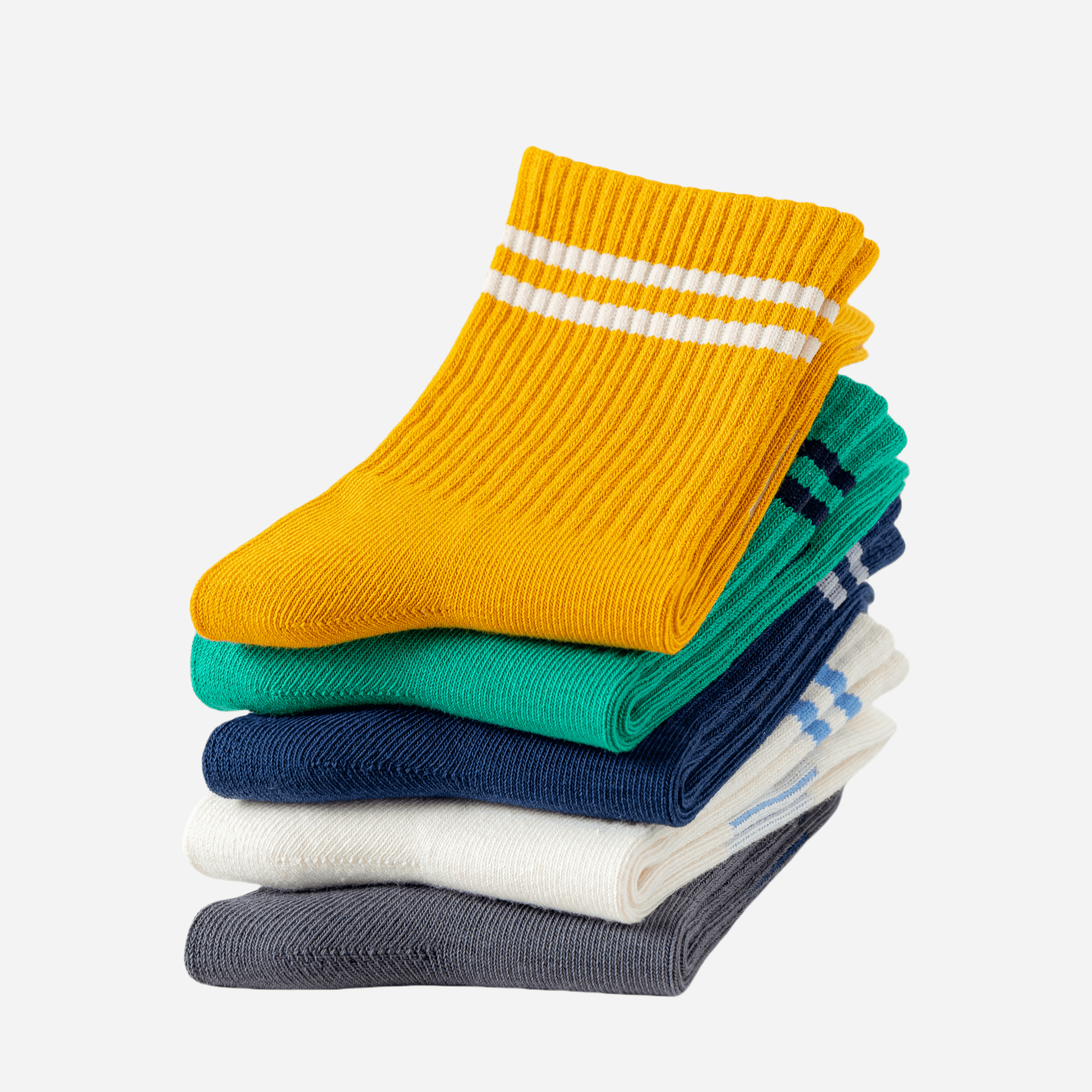 Kid's Athletic Outdoor Crew Socks - 5 Pairs - Weavasocks