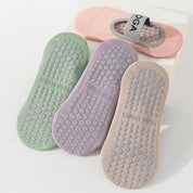 Women's Mercerized 92% Cotton Pilates Socks - product photo showing secure grip comfort