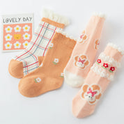 Baby & Toddler Sweet Bunny Garden Socks 4-Pack - sock set showing secure grip comfort