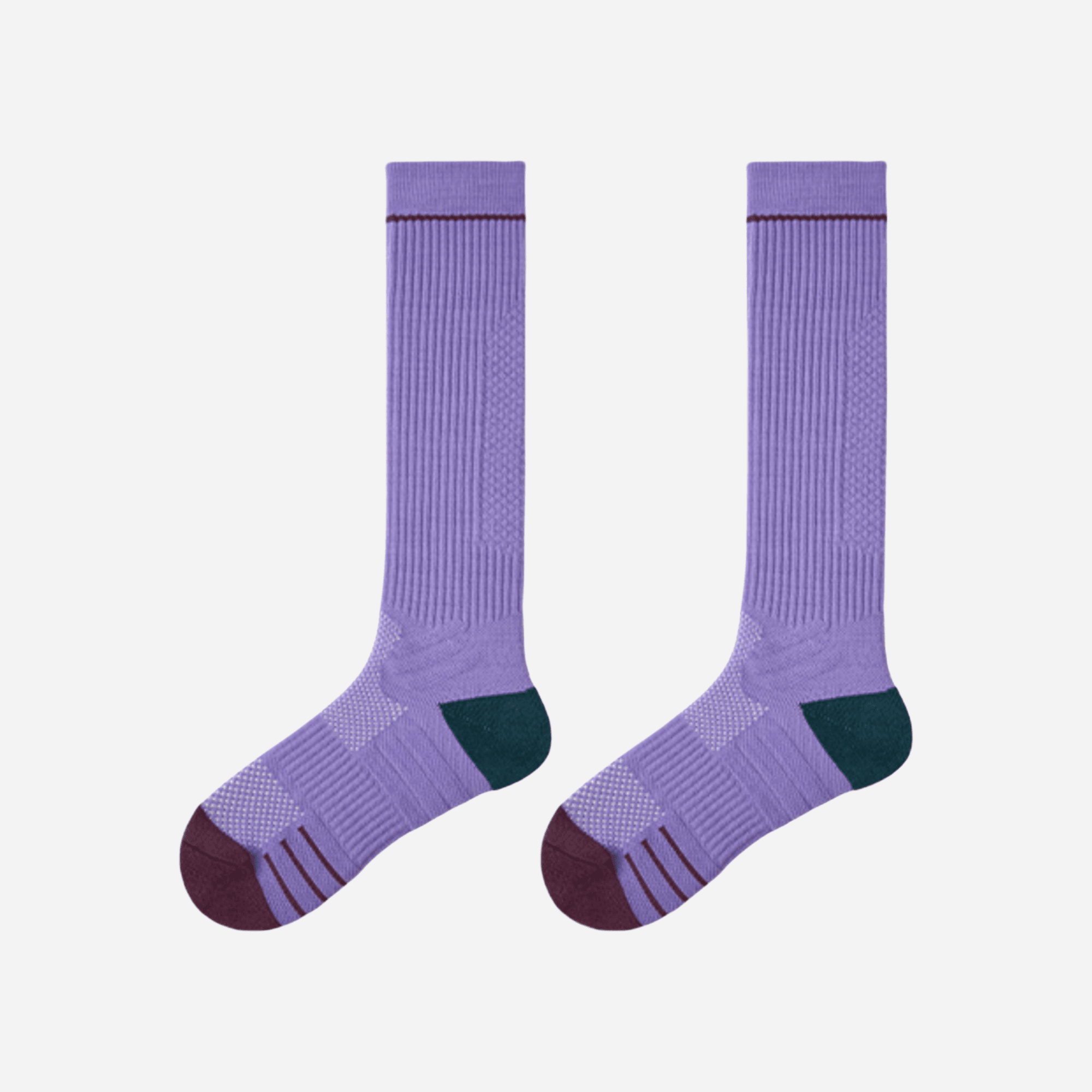 Women's Performance Knee-High Hiking Socks - Purple & Forest