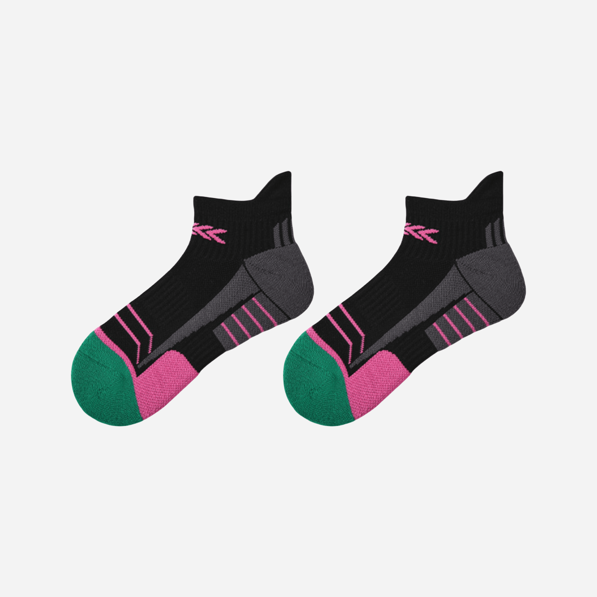 Women's Performance Cushioned Ankle Socks - Black & Neon Pink