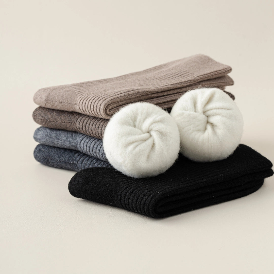 Men's 41% Wool Ribbed Thermal Socks