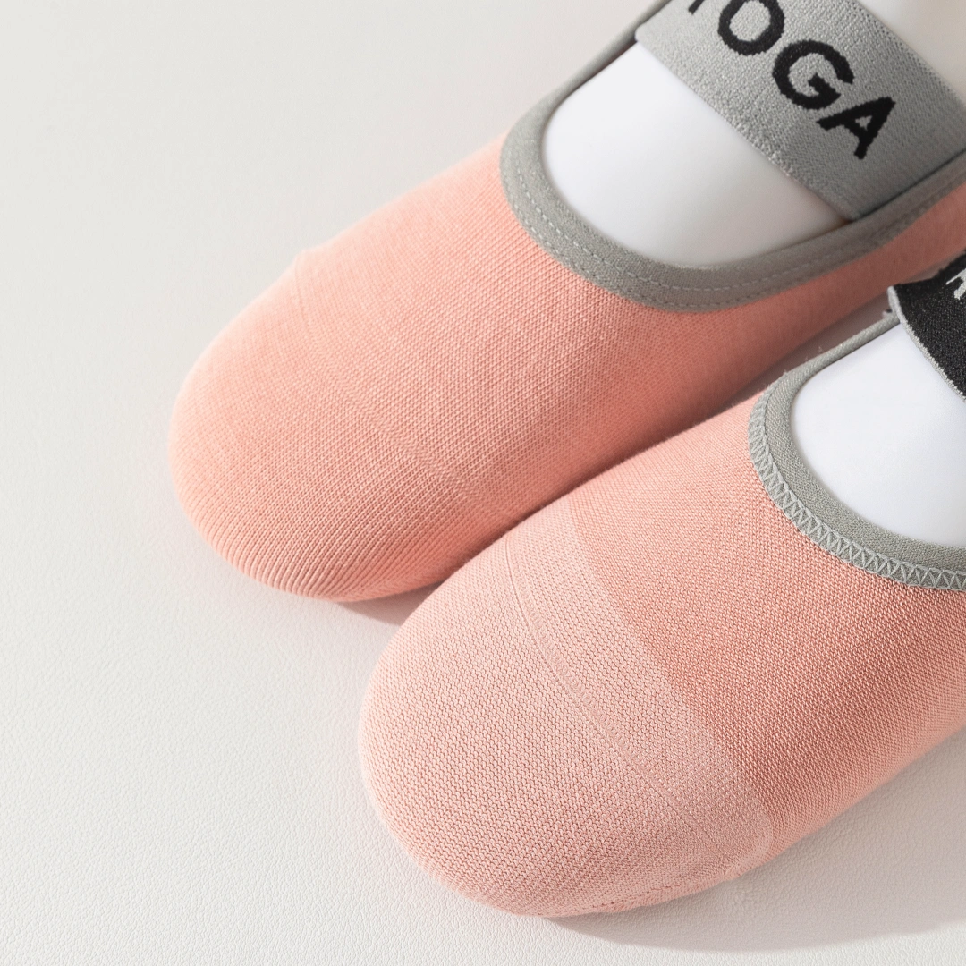 Women's Mercerized 92% Cotton Pilates Socks - product photo showing secure grip comfort