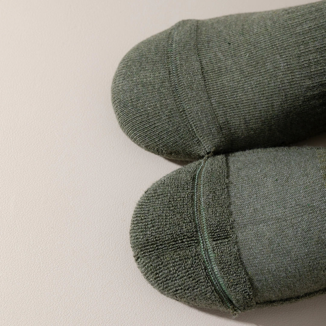 Men's Heather Terry Cushion 92% Cotton Quarter Socks - product photo showing cushioned comfort