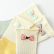 Baby’s Sweet Ribbon Bow Two-Tone Socks 4-Pack