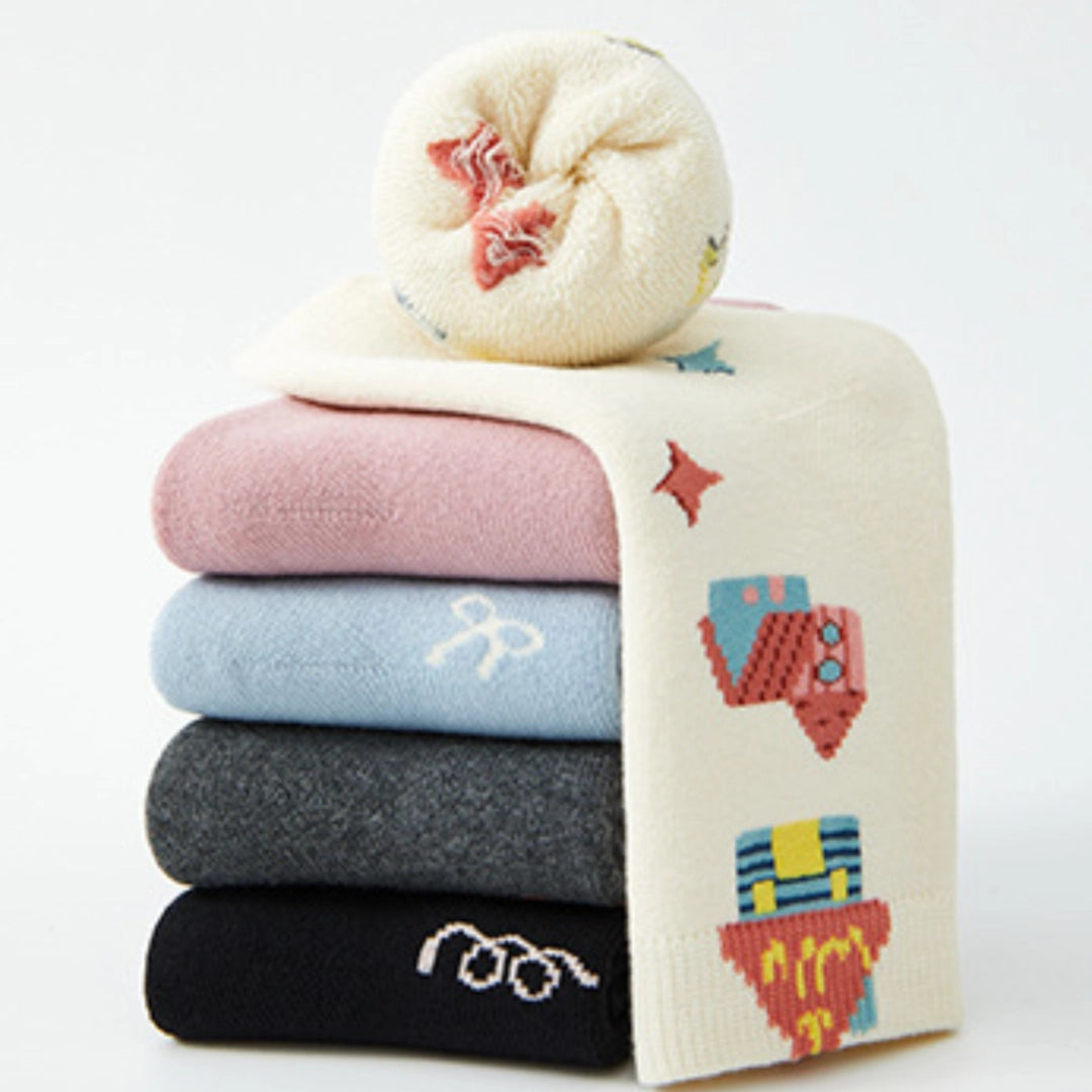 Kid‘s Fairytale Forest Thickened Terry Socks 5-Pack