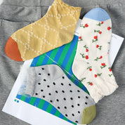 Retro Bloom Floral Relief Ankle Socks 3-Pack