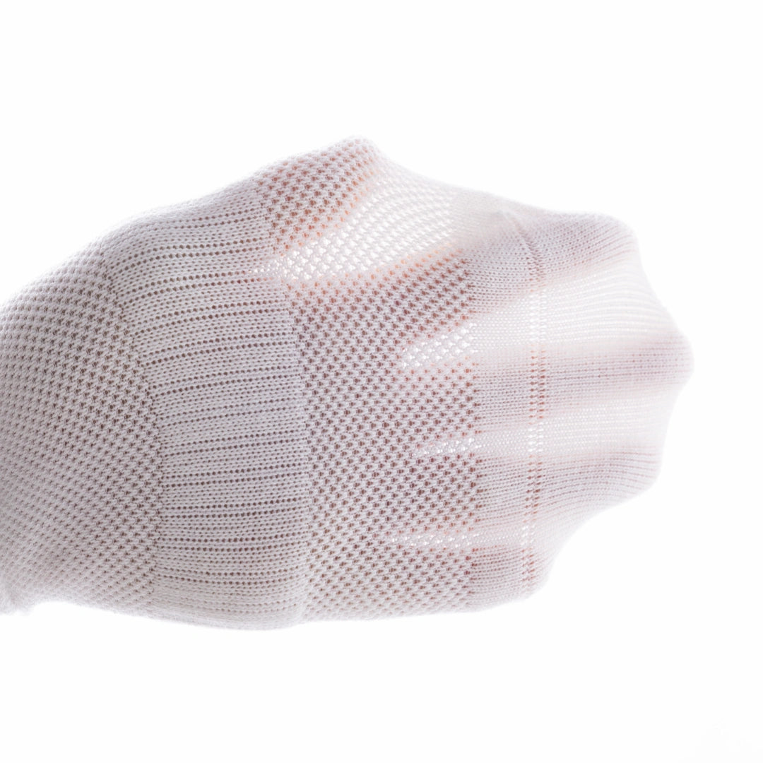 Women's 92% Cotton Yoga Mesh Crew Socks - product photo showing secure grip comfort