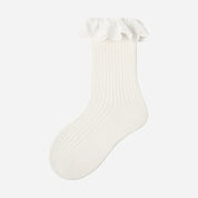 Kid's Girls' Elegant Ribbed Crew Socks - 3 Pairs