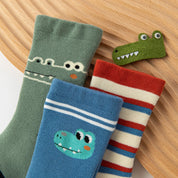 Baby’s Cozy Winter Terry Crew Socks Crocodile 3- Pack