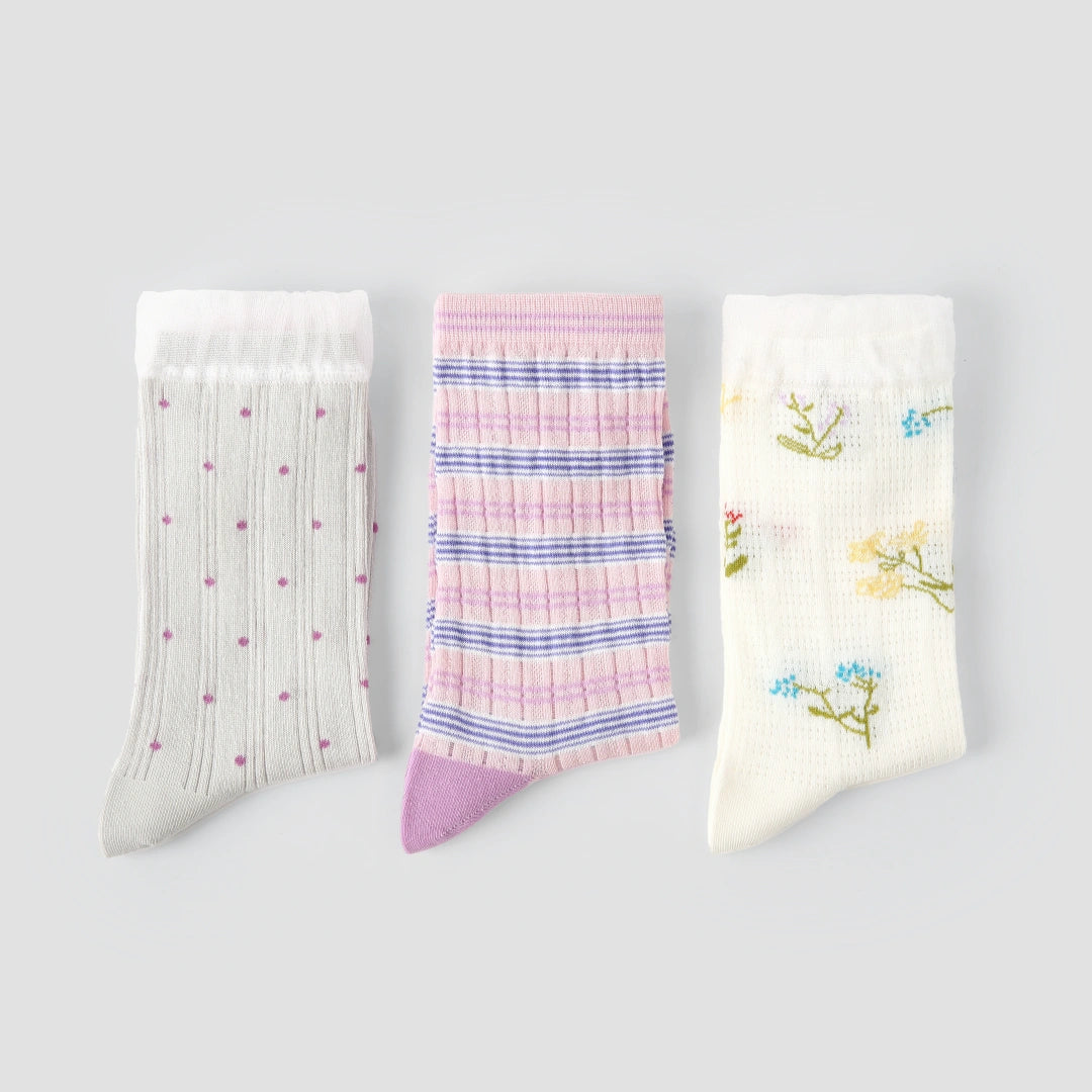 Women's Ombré Stripe Mesh Socks (3-Pack) - sock set showing breathable mesh comfort