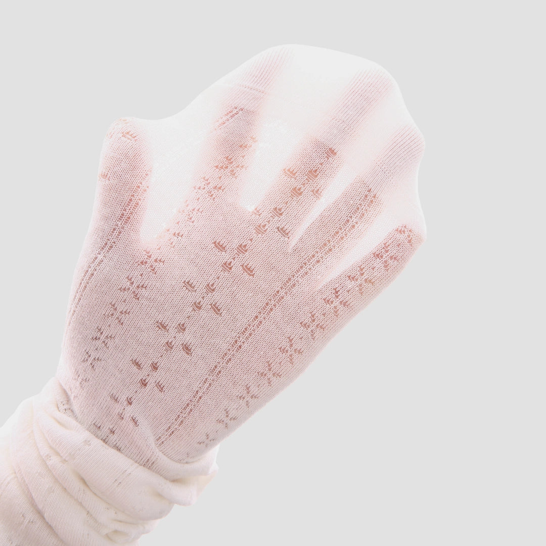 Women's Sheer Pointelle Calf Socks - product photo showing seamless stretch comfort