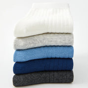 Kids' 97% Cotton Ribbed Socks Cool Blue 5-Pack