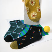Artistic Color-Block Ankle Socks 3-Pack