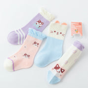 Baby’s 3D Cat Ears Pastel Crew Socks 4-Pack
