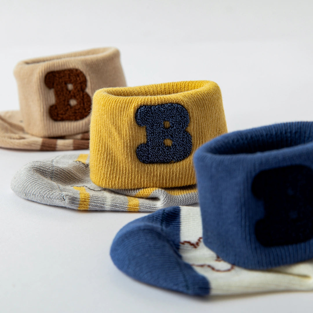 Baby’s Little Varsity' Letter B Cotton 3-Pack