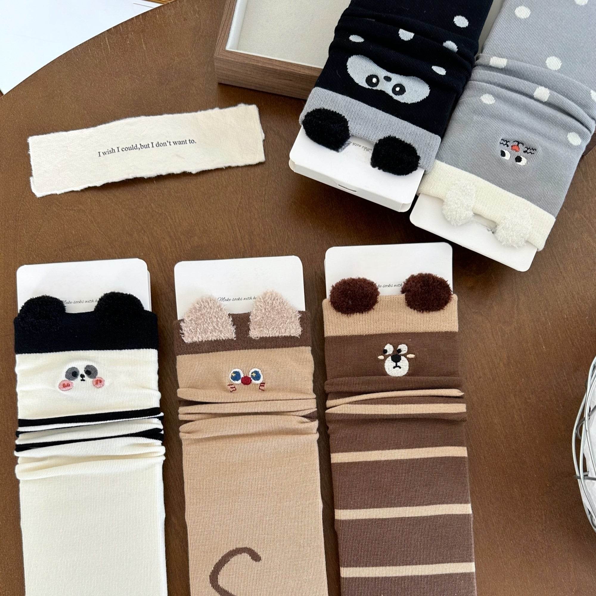 Women's Cute 3D Animal Ear Crew Socks - Single Pair