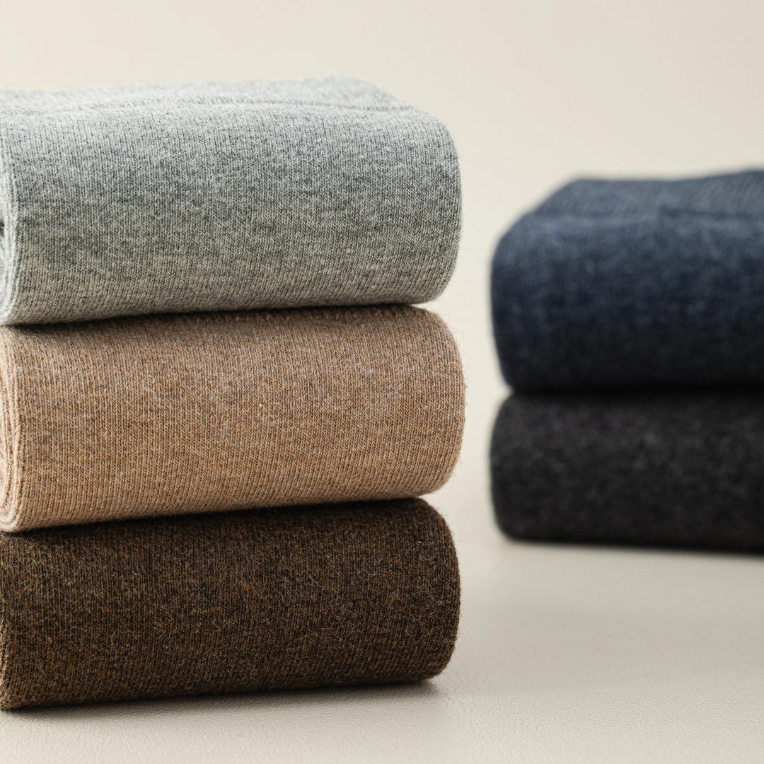 Men's 98% Cotton Heathered Business Crew Socks