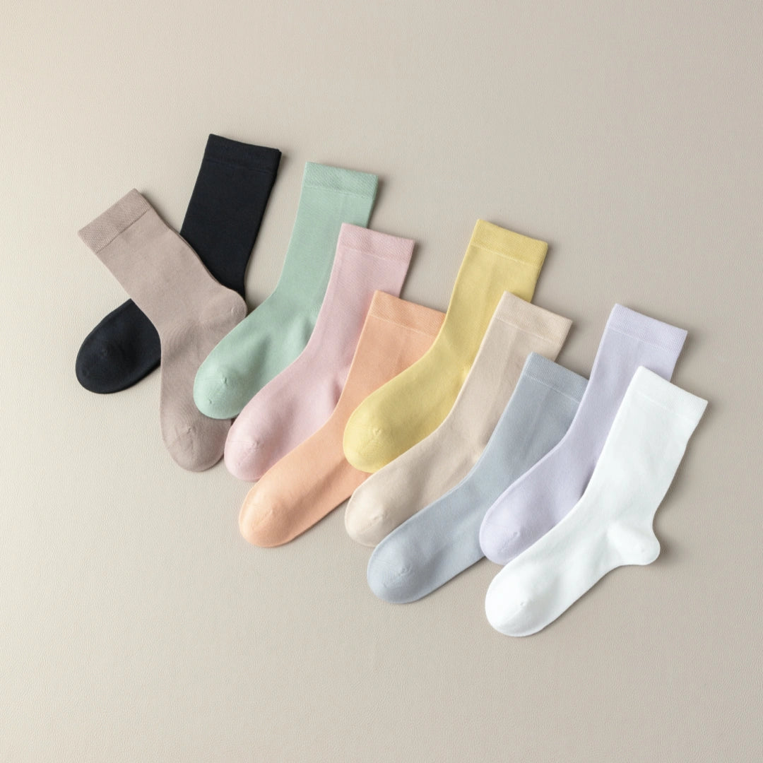 Women's 97% Cotton 6.6" Essential Crew Socks - product photo showing soft cotton comfort