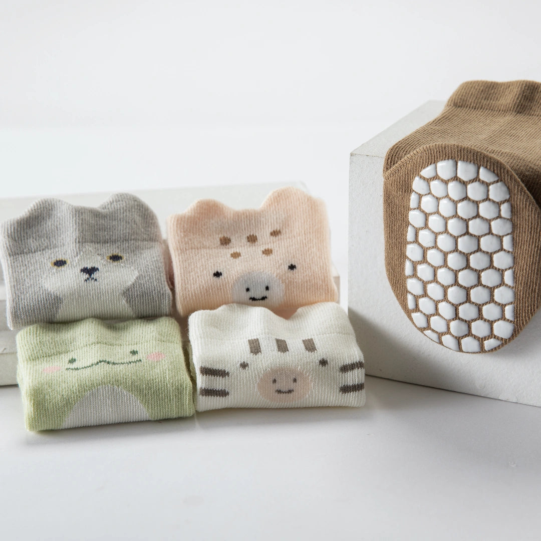 Baby’s Pastel Animal Ear Cuff Non-Slip Floor Socks