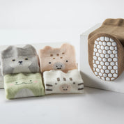 Baby’s Pastel Animal Ear Cuff Non-Slip Floor Socks