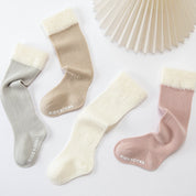 Baby & Toddler 3D Plush Flower & Gingham Knee-High - product photo showing secure grip comfort